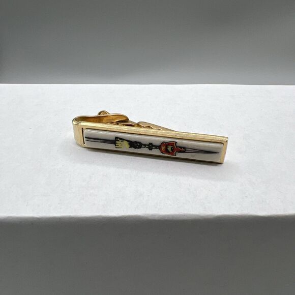 Vintage DANTE Skinny Tie Clip Tie Bar Clasp Gold NOS 50s-70s MFG L#0251 - Picture 1 of 4